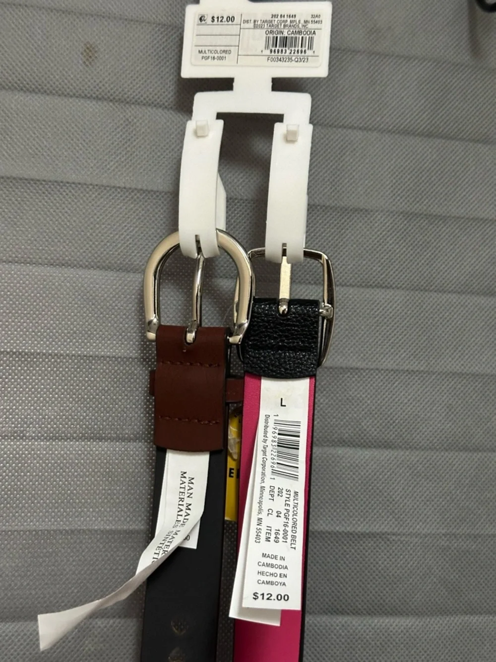 Cat & Jack girls 2-pack reversible belts